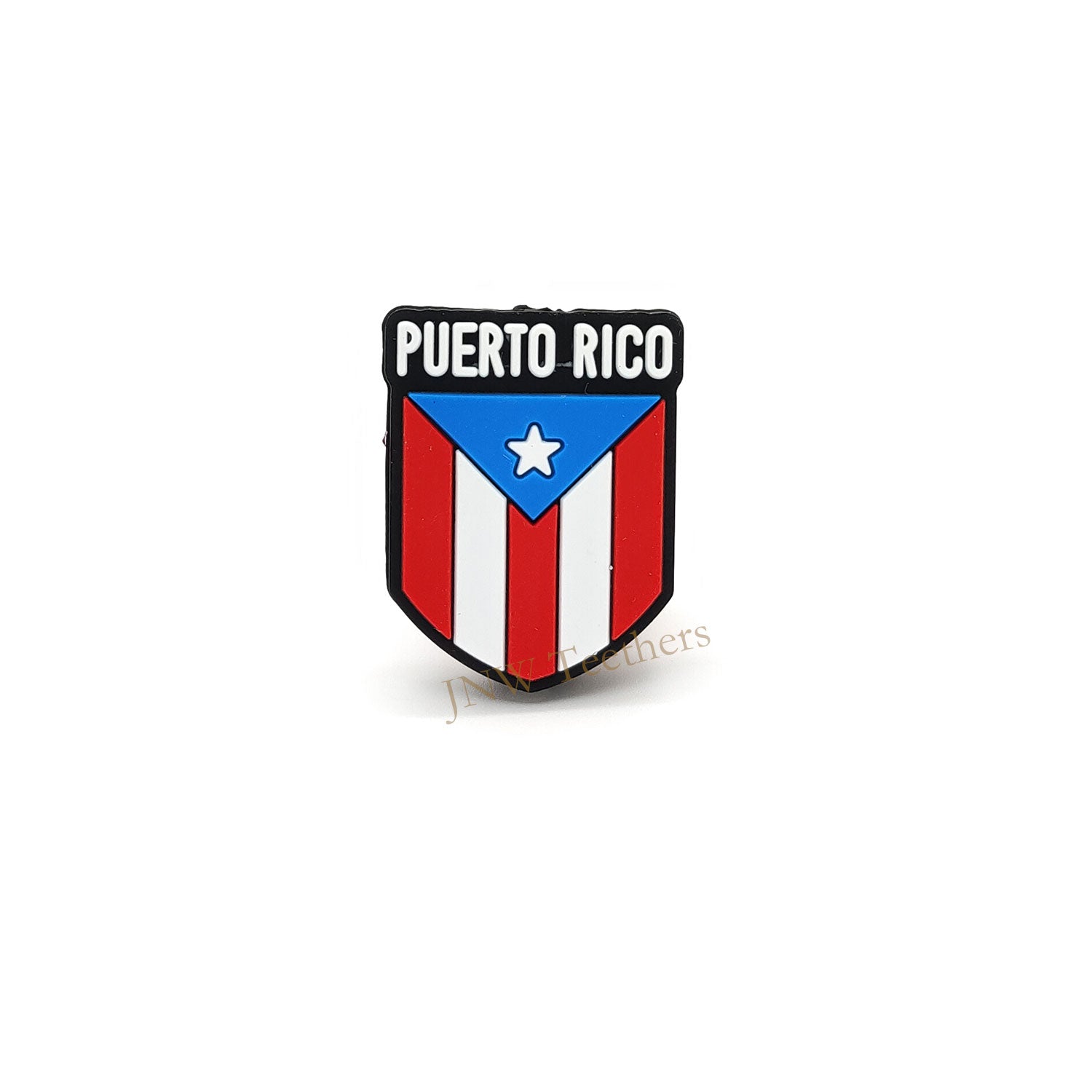 Puerto Rico Flag Shield Silicone Focal Beads