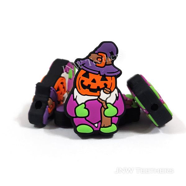 JNW Teethers Pumpkin gnome silicone focal beads