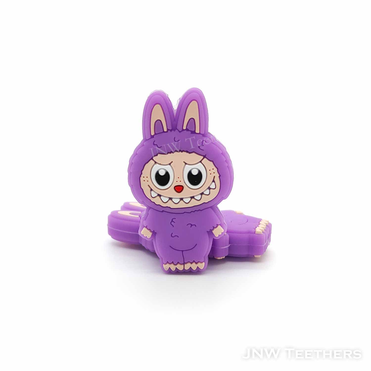 Purple monster doll focal silicone beads