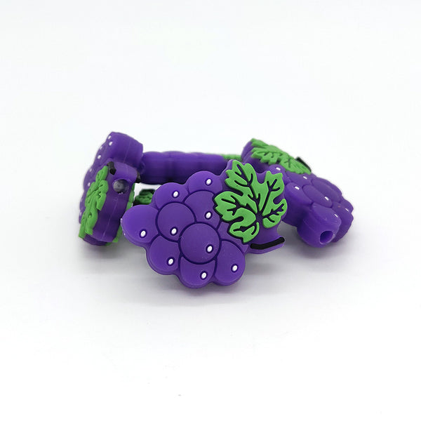 Purple Grape Silicone Focal Beads