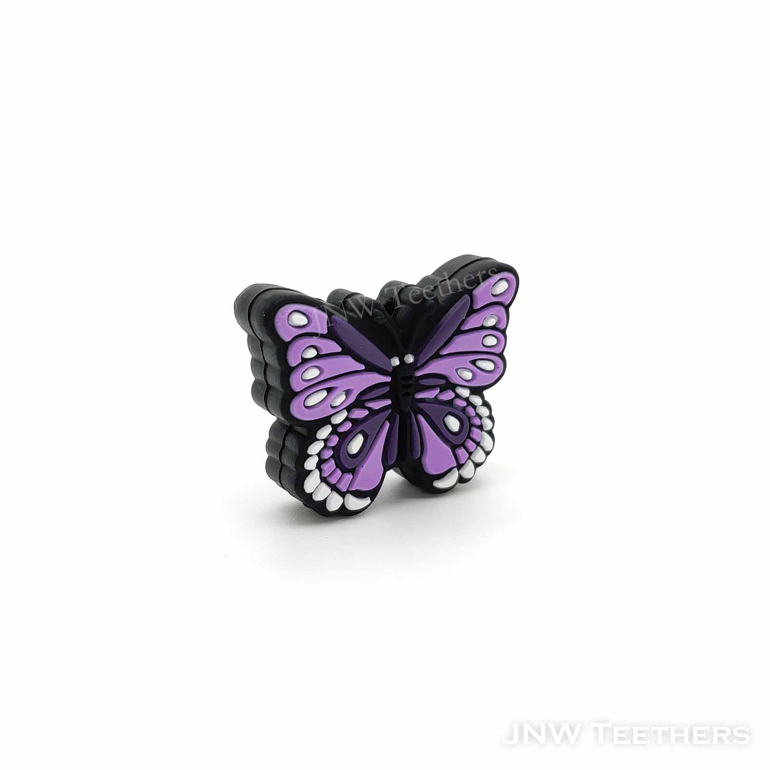 Butterfly silicone focal beads purple