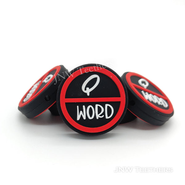 No Q word silicone focal beads