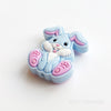 Rabbit silicone focal beads pastel blue