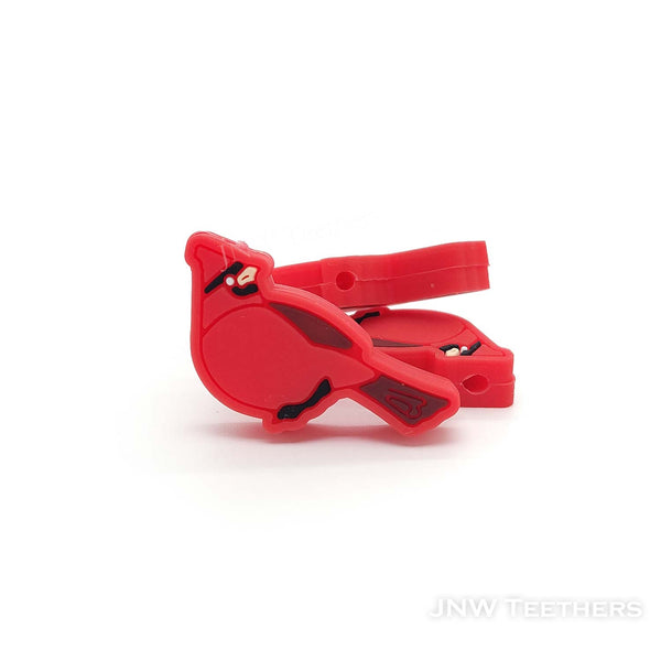 Red bird silicone focal beads.