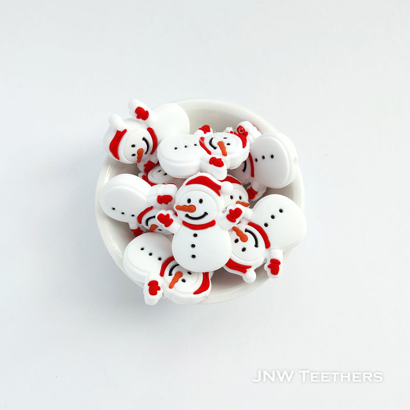 Snowman Silicone Focal Beads