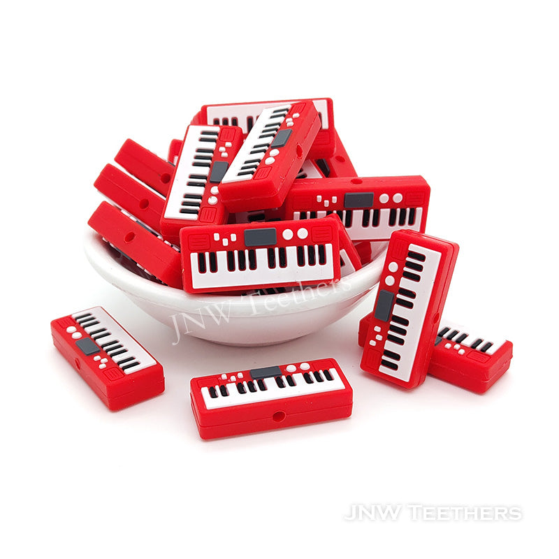 Red piano silicone focal beads