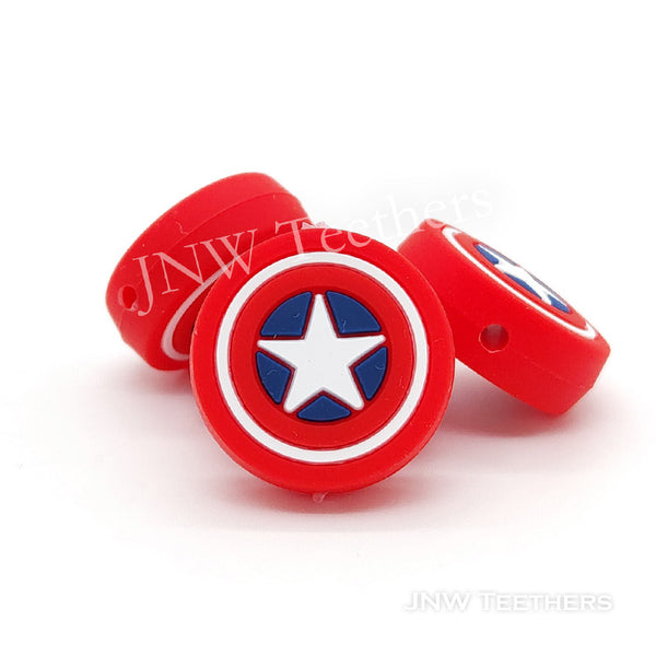 Red Shield silicone focal beads