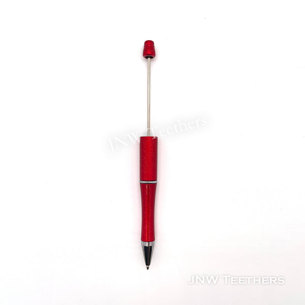 Pack 20 Sparkle Plastic Beadable Pens DIY Bead Ballpoint Pens - Pattern B