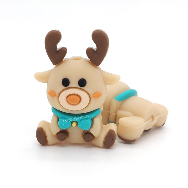 3D Reindeer Silicone Focal Beads