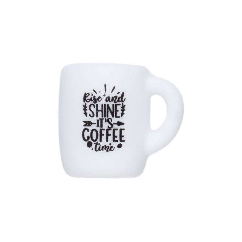 Rise and shine it's coffee time printed coffee mug silicone beads wholesale