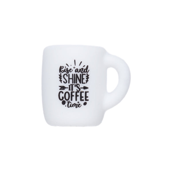 Rise and shine it's coffee time printed coffee mug silicone beads wholesale