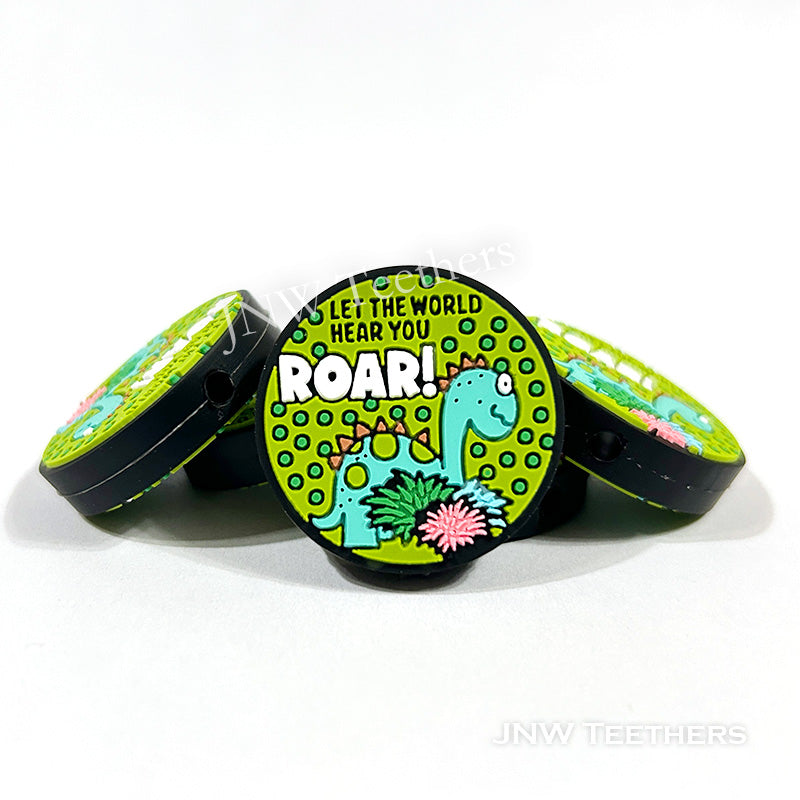 Roar Dinosaur silicone focal beads