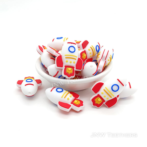 Rocket Silicone Focal Beads White