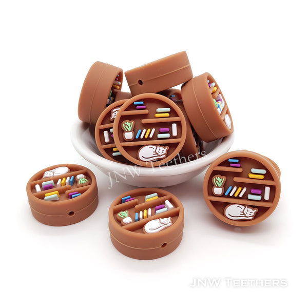 Round shape bookcase silicone focal beads