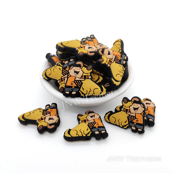 Russel and  yellow dog silicone focal beads