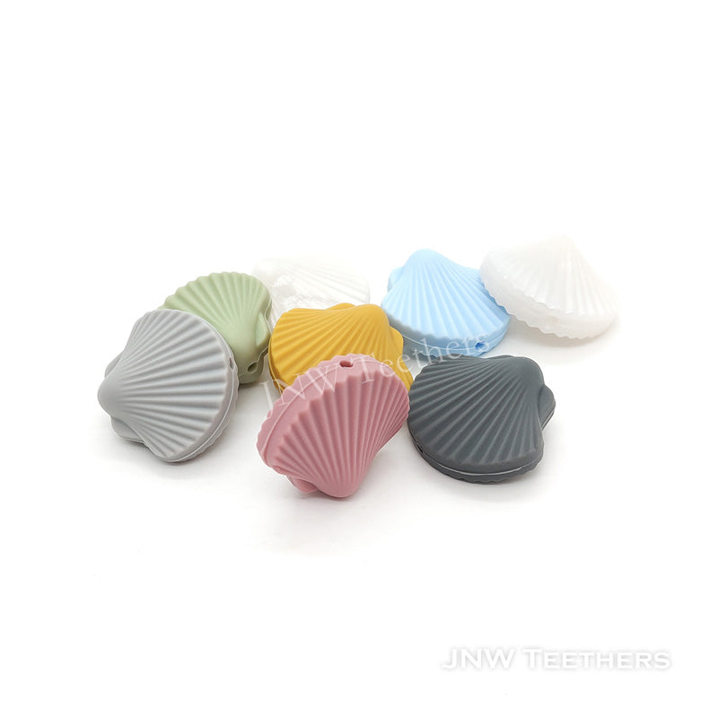 Seashell silicone focal beads