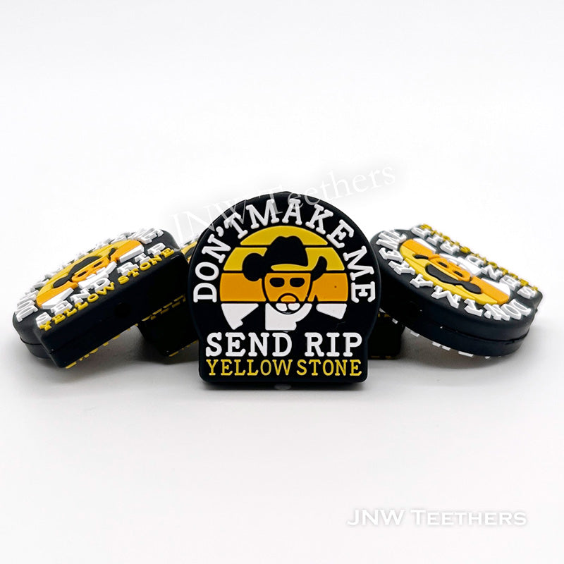 Don't Make Me Send Rip Yellow Stone Silicone Focal Beads