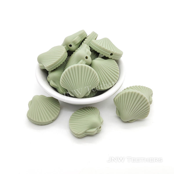 Pack 5 Seashell Silicone Focal Beads