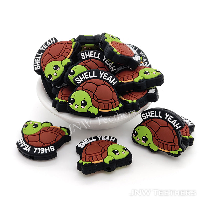 Shell yeah turtle silicone focal beads