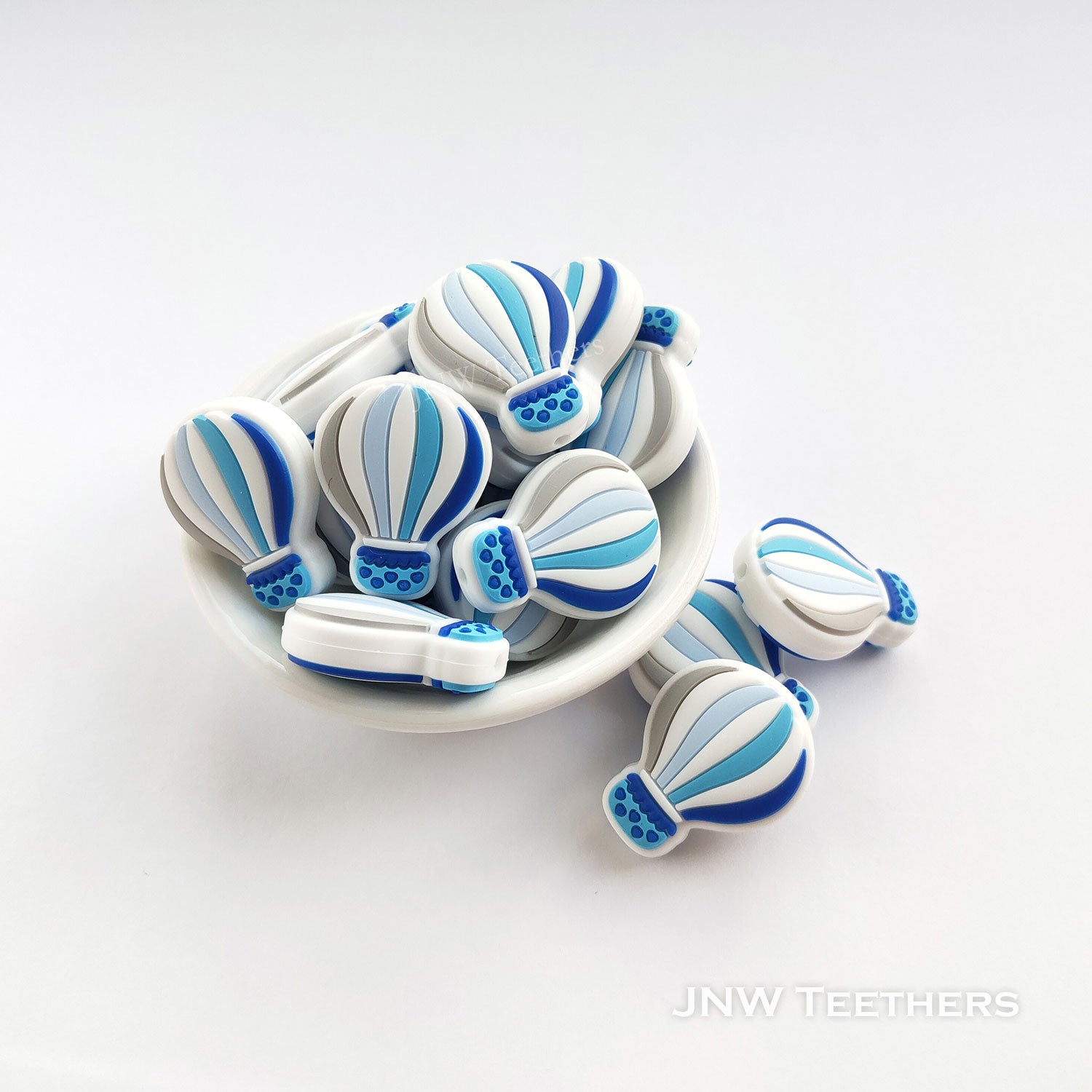 Silikon Motivperle Ballon | Blau - Grau