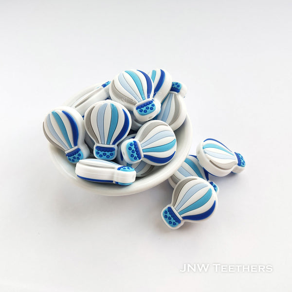 Silikon Motivperle Ballon | Blau - Grau
