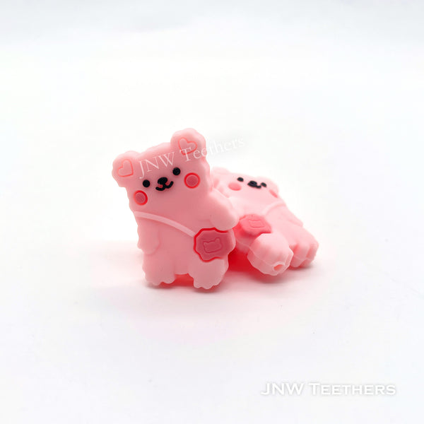 Pink  Mini Polar Bear with Messenger Bag Silicone Beads 