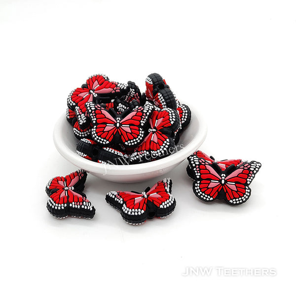 Red  Butterfly Silicone Focal Beads