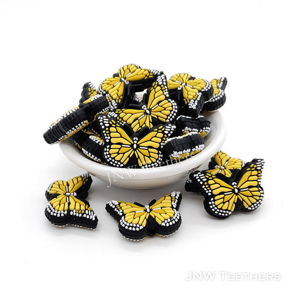 Yellow   Butterfly Silicone Focal Beads