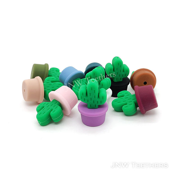 Cactus potted plant silicone beads