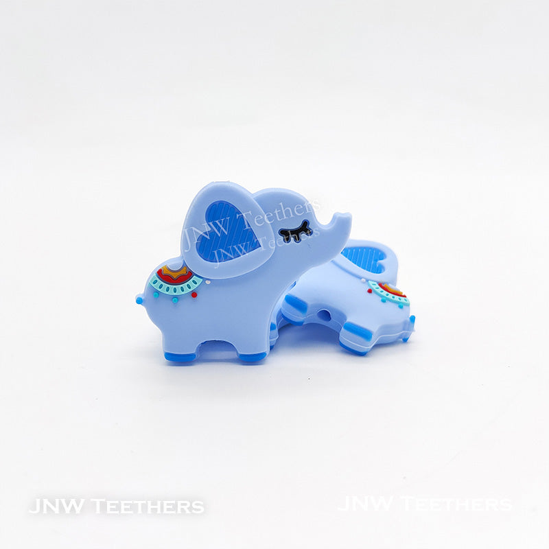 Blue  Elephant Silicone Beads, Silicone Focal Beads