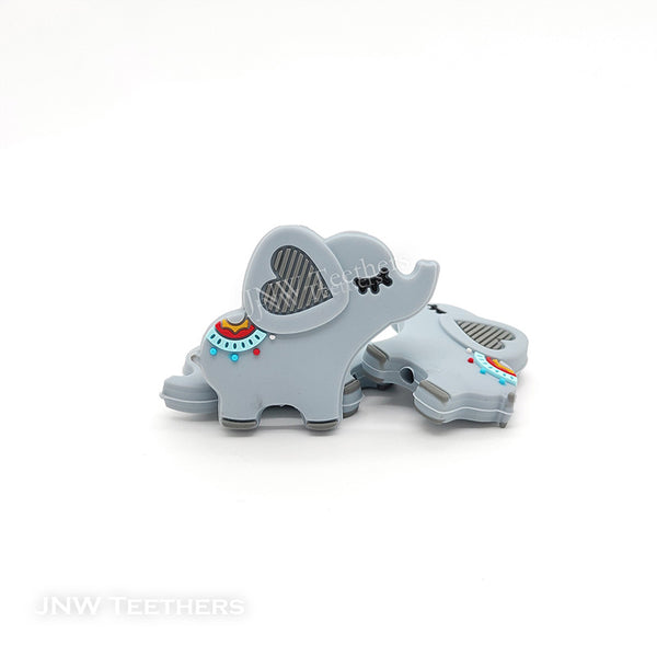 Gray Elephant Silicone Focal Beads