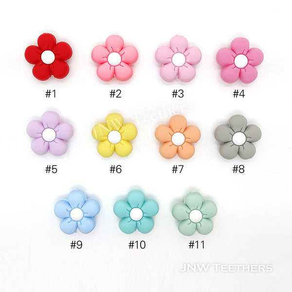 Pack 5 Flower Silicone Focal Beads