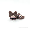 Little Girl with Heart Shape Sunglasses Silicone Focal Beads brown