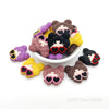 Little Girl with Heart Shape Sunglasses Silicone Focal Beads