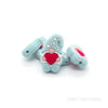 Gnomes silicone focal beads Powder blue