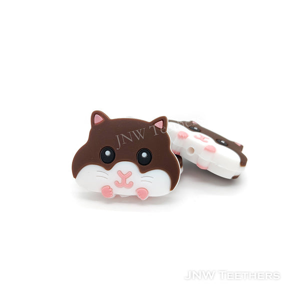 Brown Hamsters Silicone Focal Beads