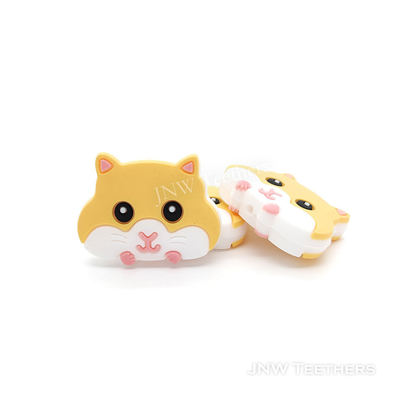 Yellow Hamsters Silicone Focal Beads