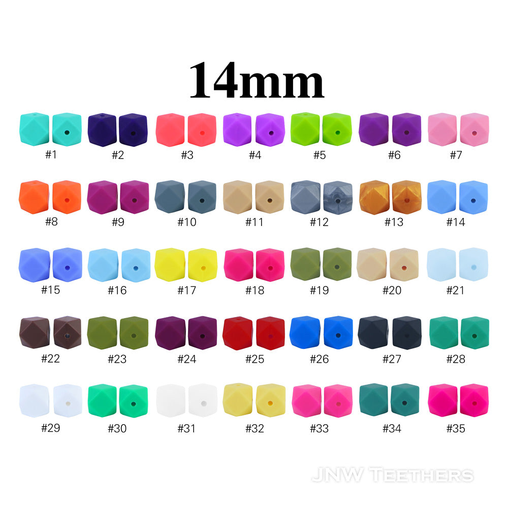 10pcs 14mm Silicone Hexagon Beads