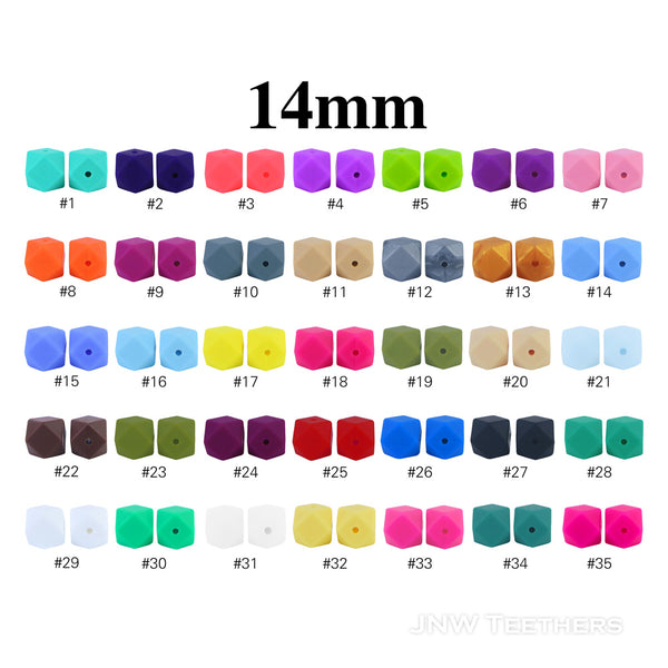 10pcs 14mm Silicone Hexagon Beads