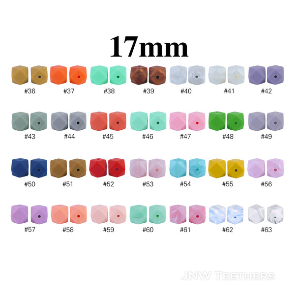 10pcs 17mm Silicone Hexagon Beads