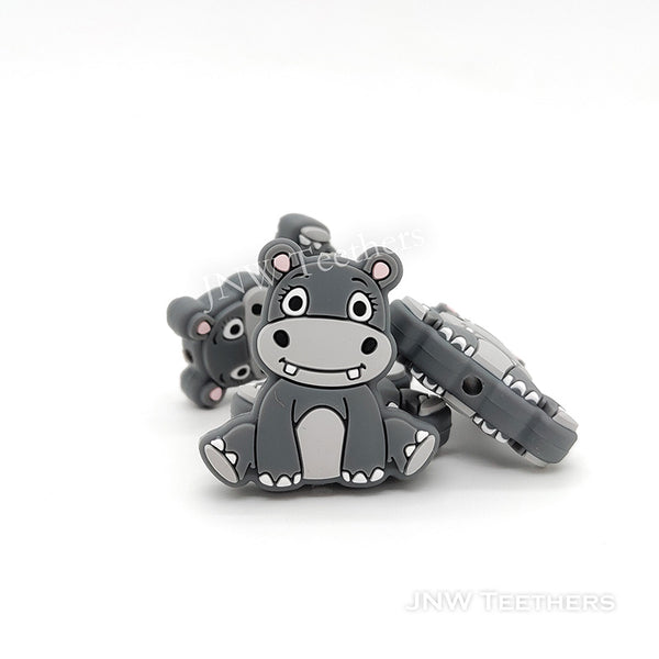 Dim gray Hippo Silicone Focal Beads