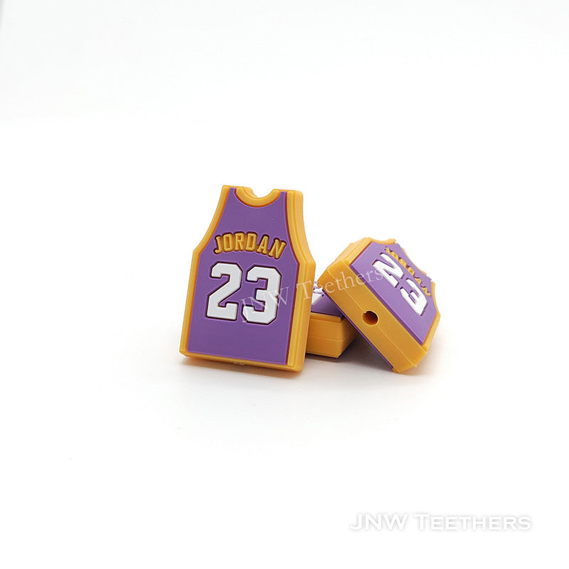 Purple Jordan 23 Shirt Silicone Focal Beads