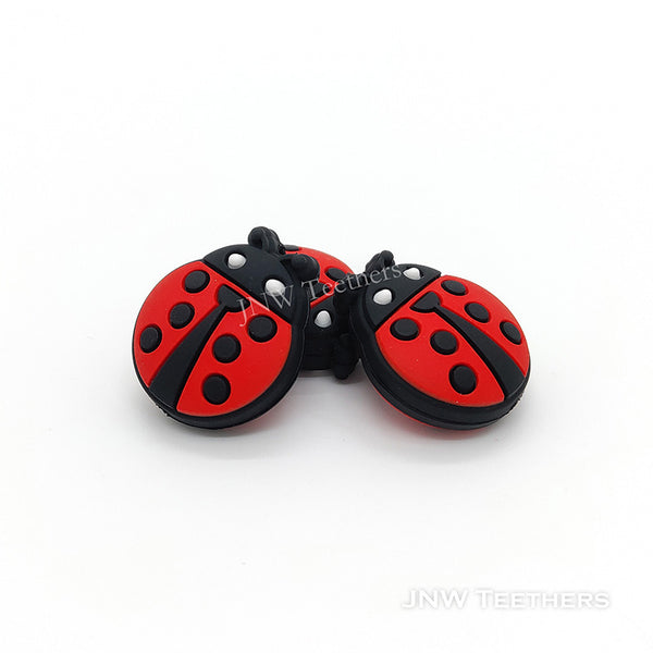 Red Ladybug Silicone Focal Beads