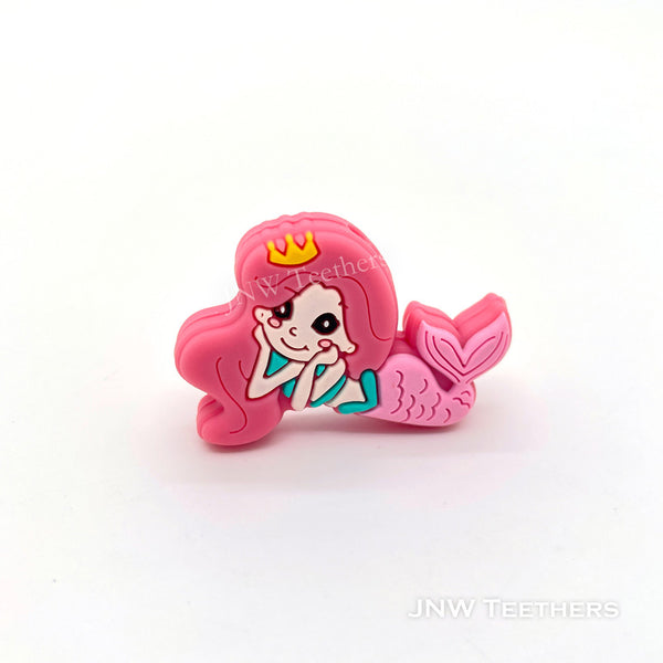 Pink Mermaid Princess Silicone Focal Beads