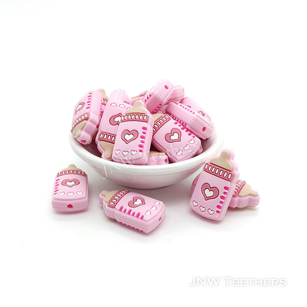 Pink   Silicone Milk Bottle Focal Beads