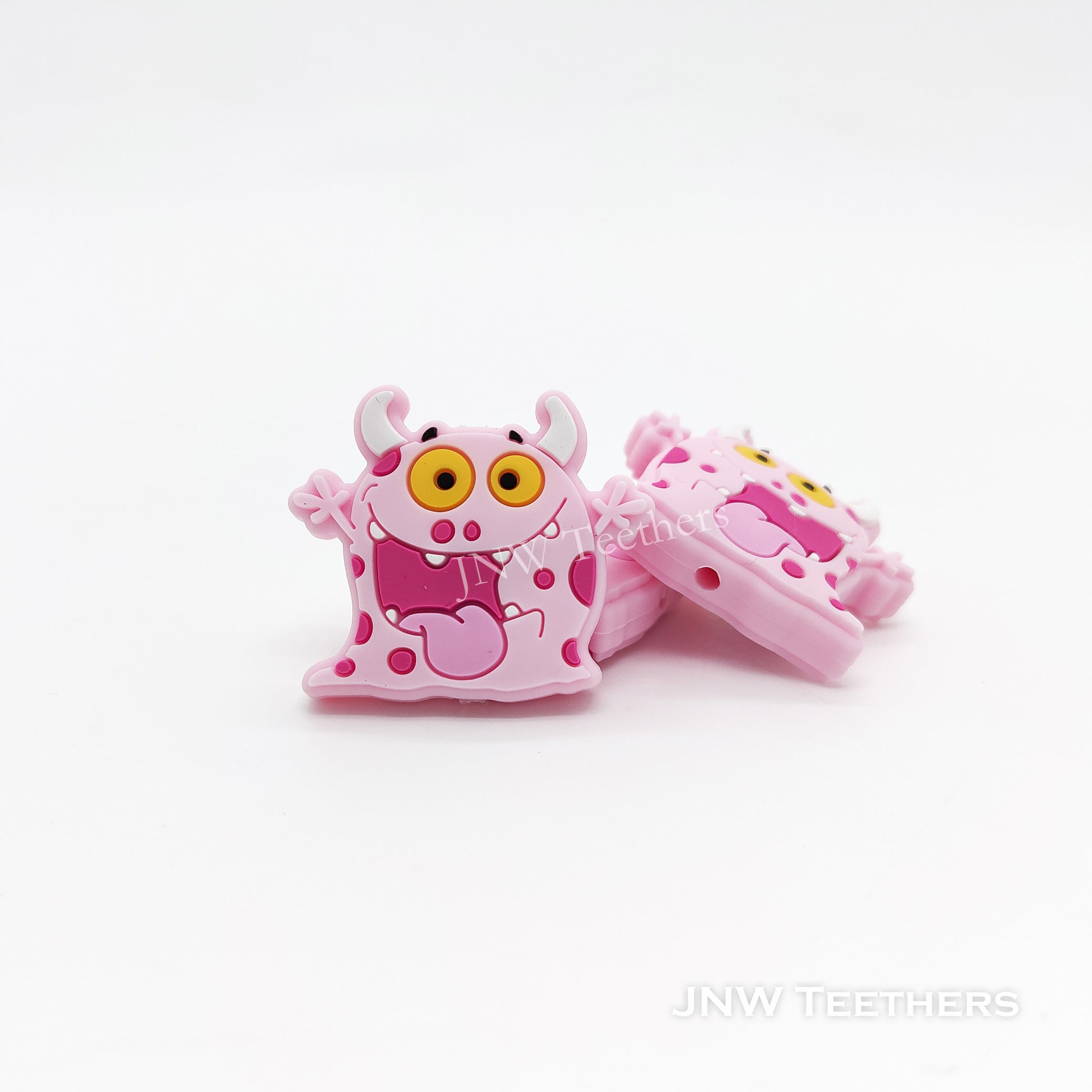 Monster silicone focal beads pink