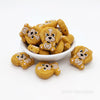 Puppy silicone focal beads mustard