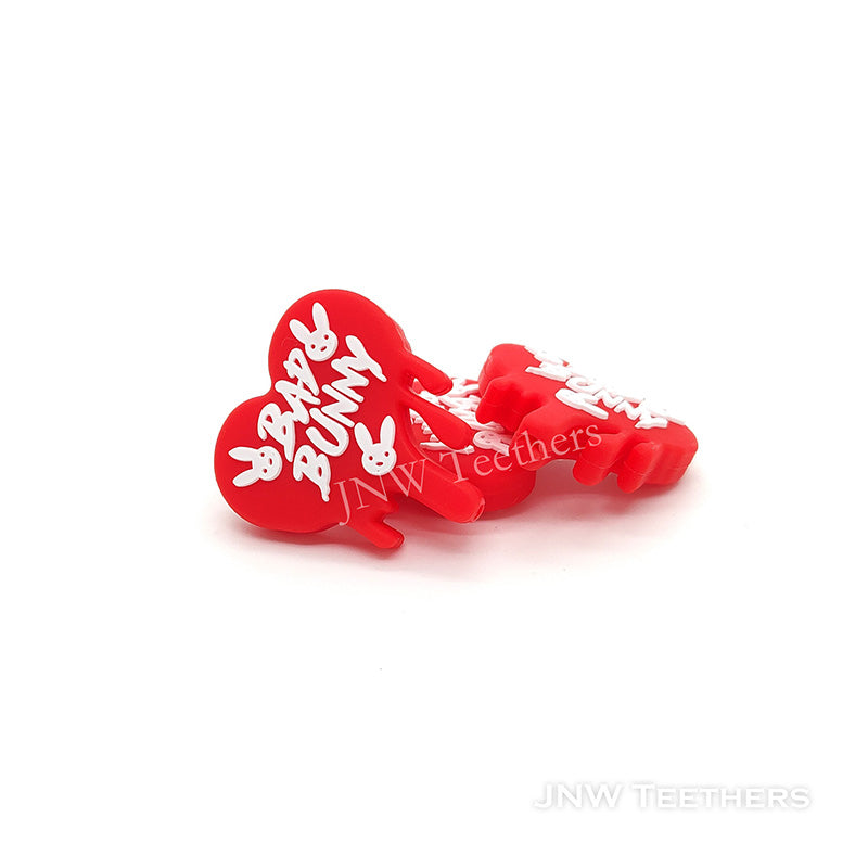 Bad Bunny Dripping Heart Silicone Beads