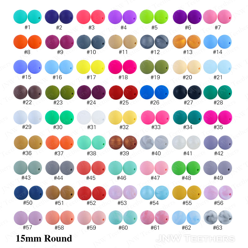 15mm Silicone Round Beads