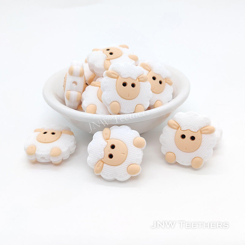 White Sheep Silicone Focal Beads